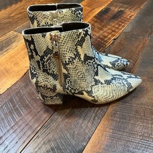 Cole Haan Grand EVA Embossed Leather Snake Print Ankle Boots Women’s 8.5